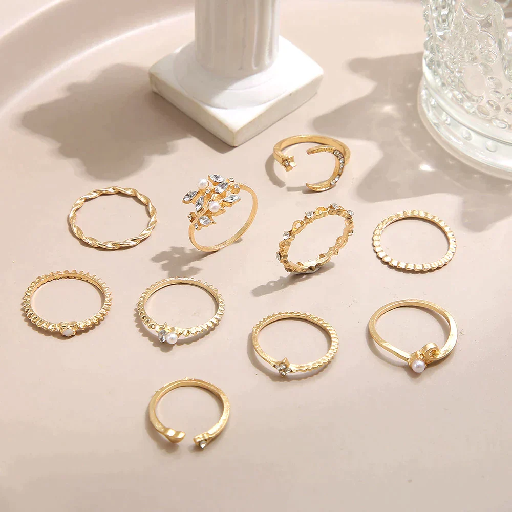 Boho™ | Silver and Gold Ring Set (10 Pairs) - Image 3