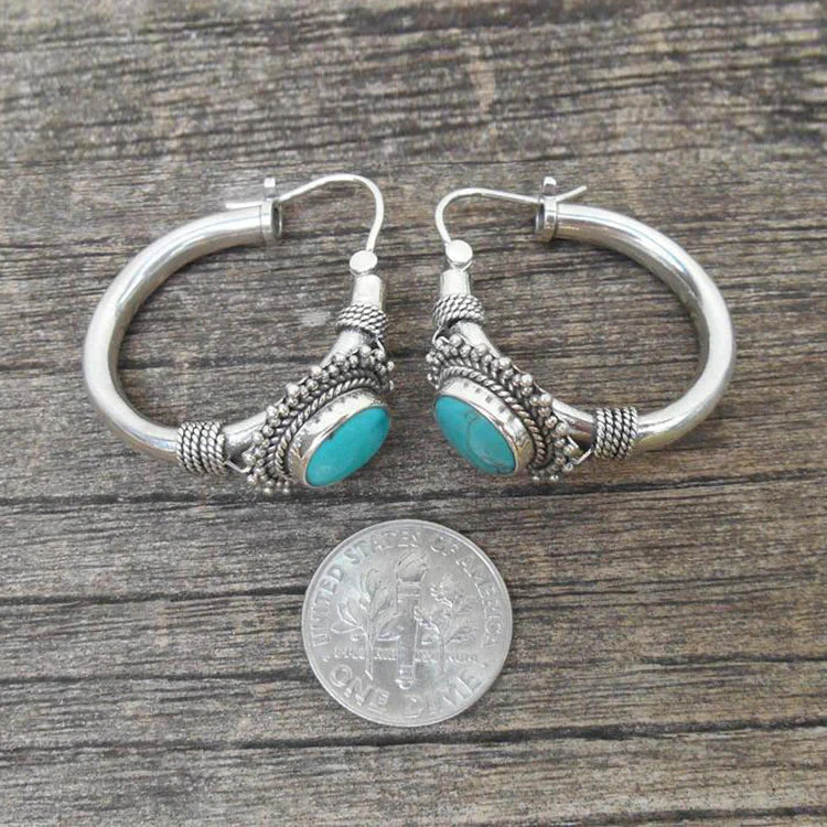 Chic™ | Retro Turquoise Earrings - Image 3