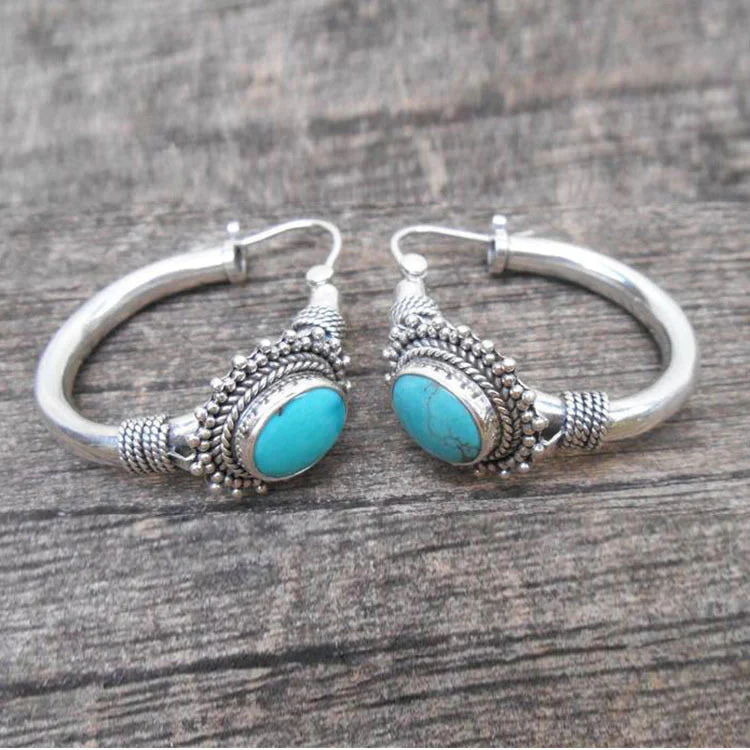 Chic™ | Retro Turquoise Earrings - Image 4