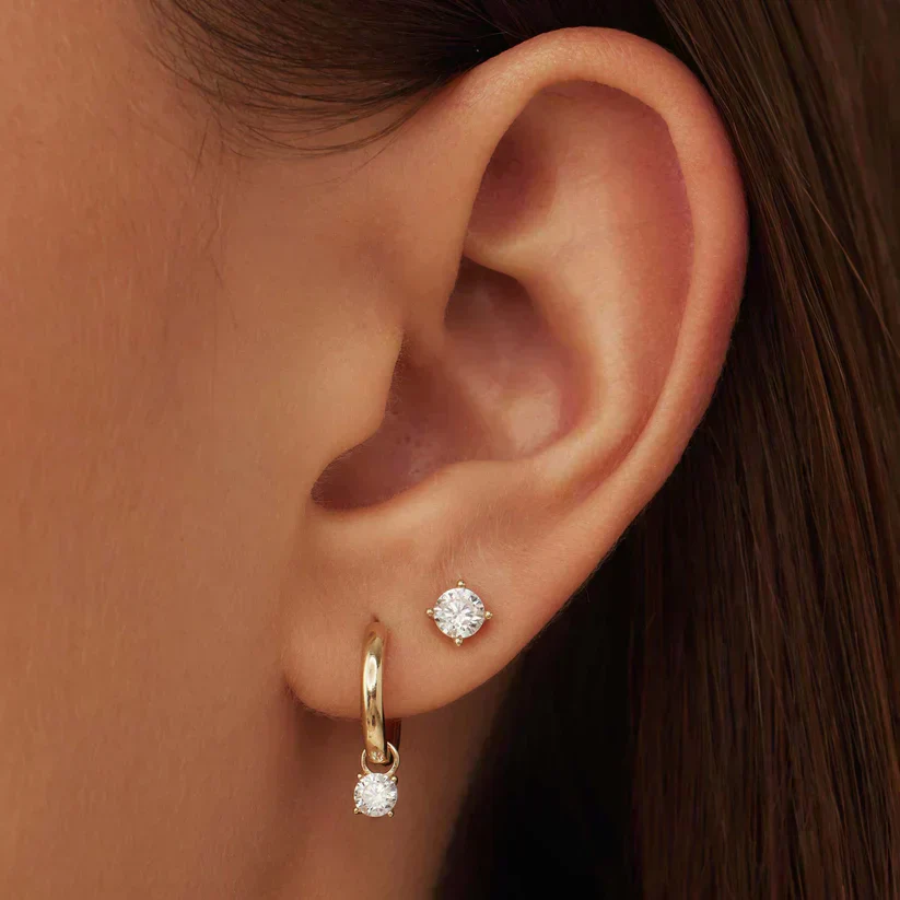 Larmes™ | Gold Stone Stud Earrings - Image 5