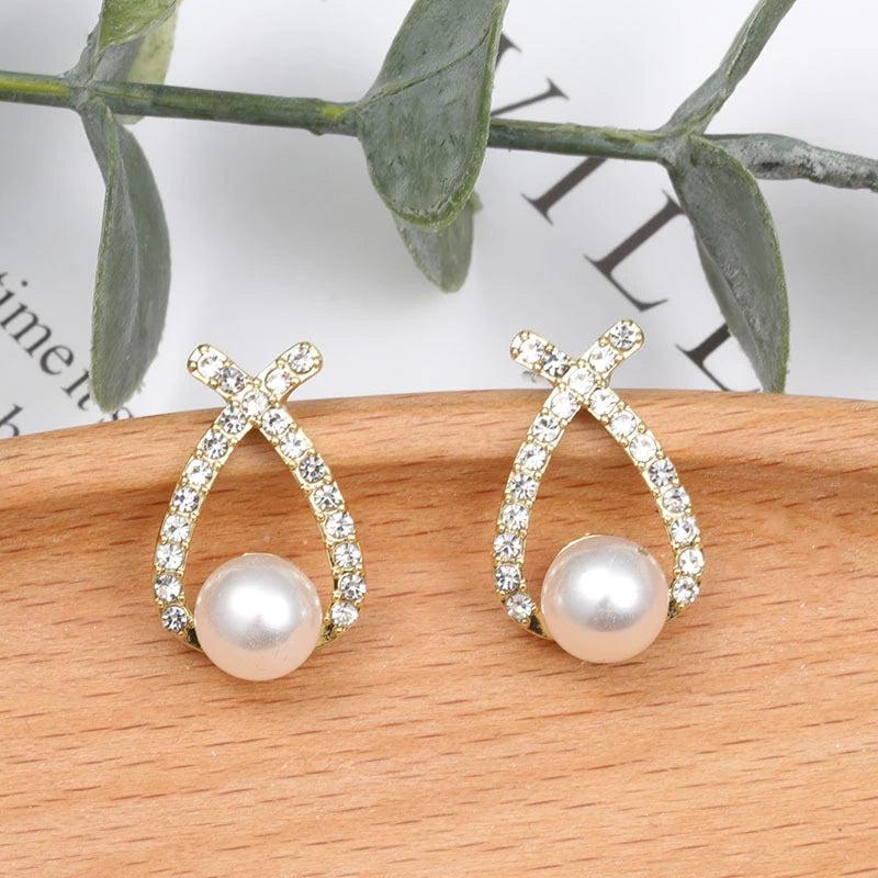 Pearl earrings with glitter - Image 4