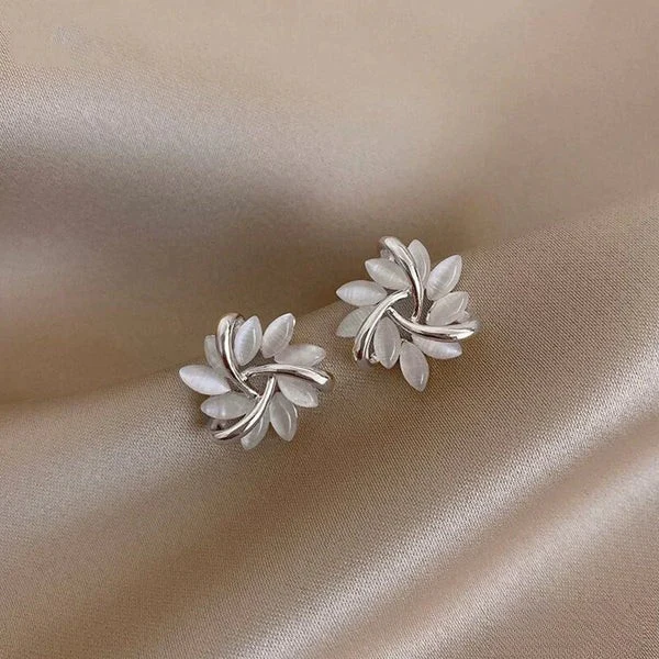 Sienna™ | Elegant Opal Petal Circle Stud Earrings - Image 4