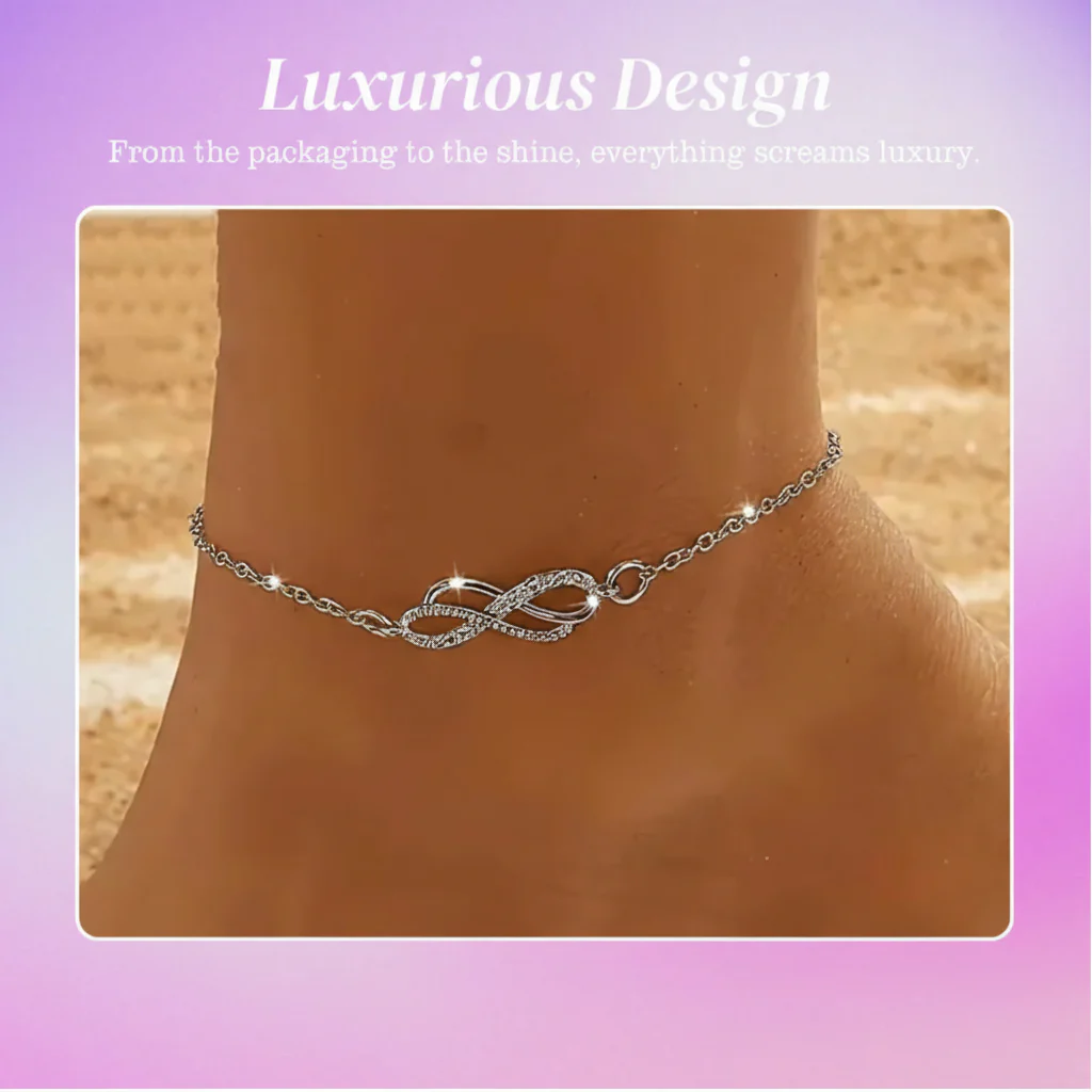 Dana | Delicate Charm Infinity | Silver Anklet - Image 2