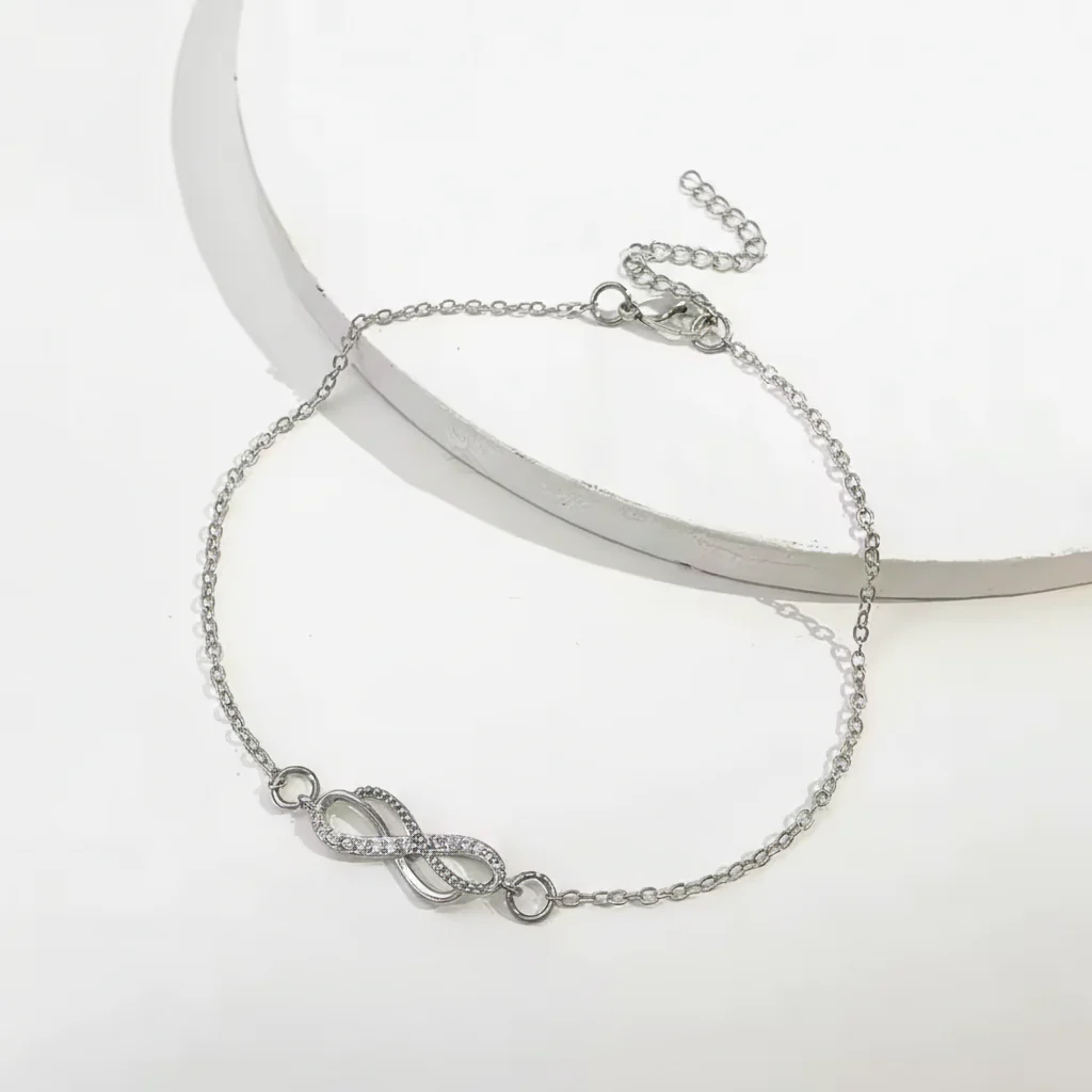 Dana | Delicate Charm Infinity | Silver Anklet - Image 3